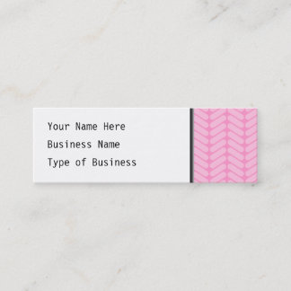 Pink Zigzag Pattern inspired by Knitting. Mini Business Card