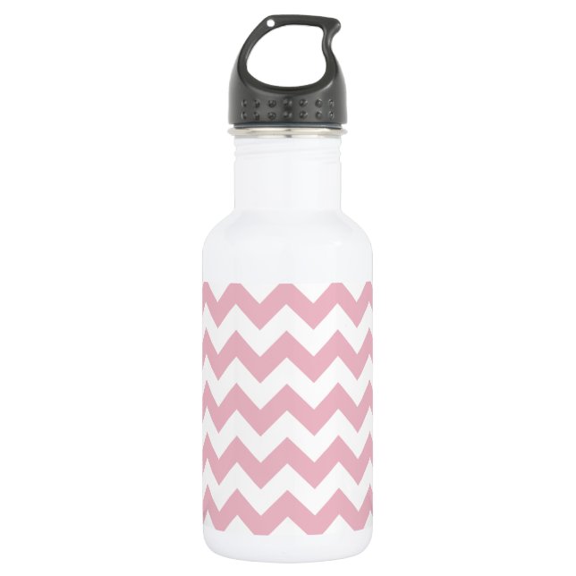 Pink Zigzag, Pink Chevron, Geometric Pattern 532 Ml Water Bottle (Front)