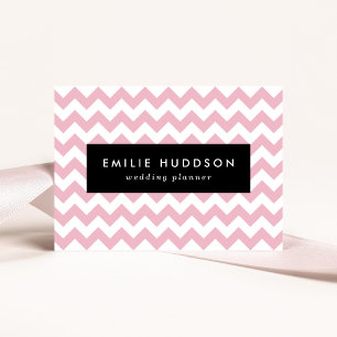 Pink Zigzag, Pink Chevron, Geometric Pattern Business Card