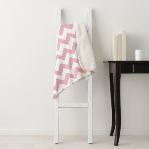 Pink Zigzag, Pink Chevron, Geometric Pattern Sherpa Blanket
