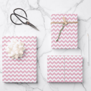 Pink Zigzag, Pink Chevron, Geometric Pattern Wrapping Paper Sheet