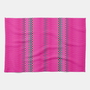 Pink Zigzag Tea Towel