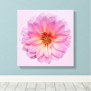 Pink Zinnia Bloom Floral Canvas Print