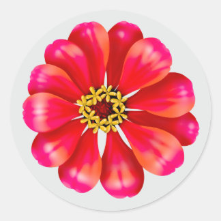 Pink Zinnia Classic Round Sticker
