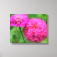 Pink Zinnia Flower Pair