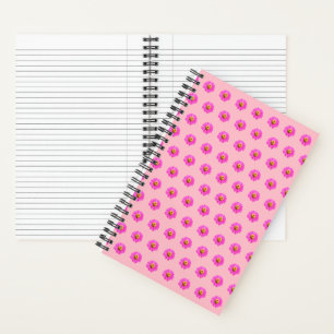 Pink Zinnia Flower Seamless Pattern on Notebook