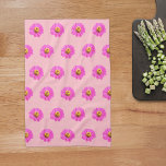 Pink Zinnia Flower Seamless Pattern on Tea Towel<br><div class="desc">Seamless pattern of Zinnia flower printed on kitchen towel. Colours of the Zinnia flower are pink ray florets and yellow disc florets. Floral design kitchen towel for lovers of flowers or nature.</div>