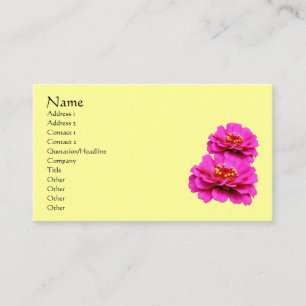 Pink Zinnia Flowers Business Card