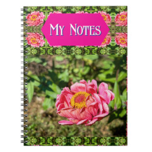 Pink Zinnia With Yellow Centre Rug Notebook