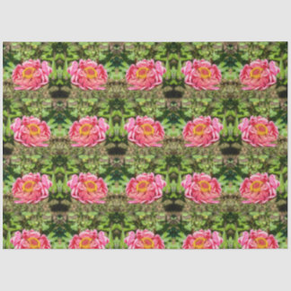 Pink Zinnia with Yellow Centre Tissue Paper