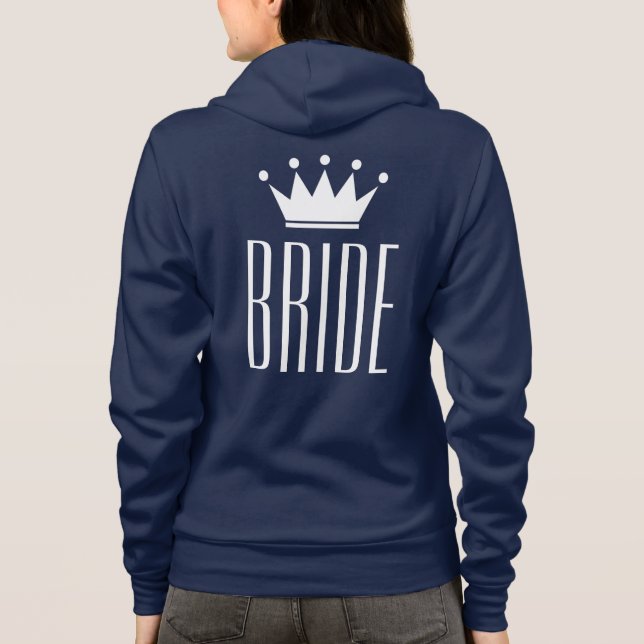 Pink zip up hoodie for bride to be (Back)