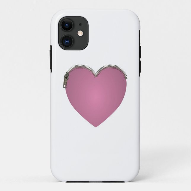 Pink Zipped Heart Case-Mate iPhone Case (Back)