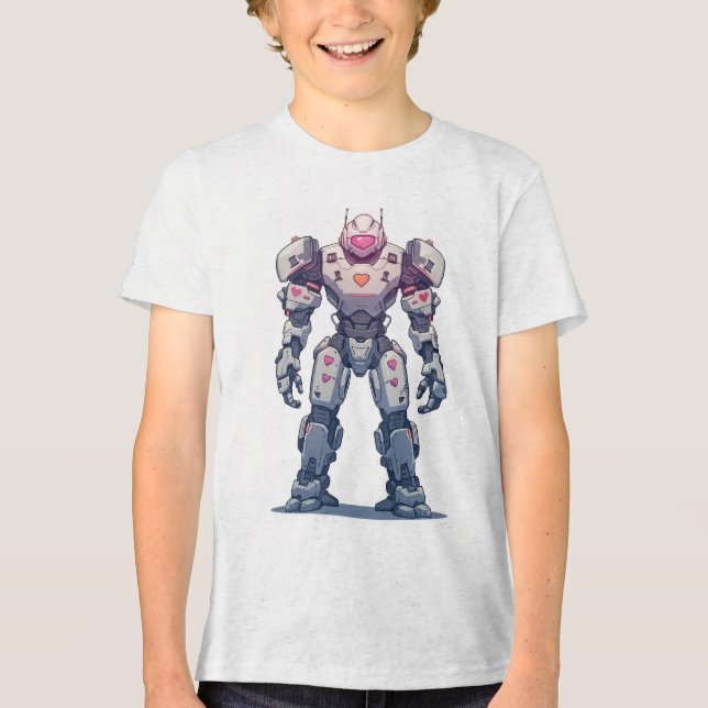 PinkBeat: Love-Powered Mech Tri-Blend Shirt (Front)