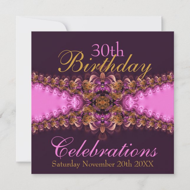 PinkBree Diva pink garter lace Invitation (Front)