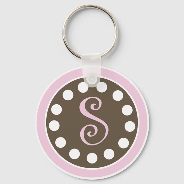 pinkbrowndots S keychain.ai Key Ring (Front)