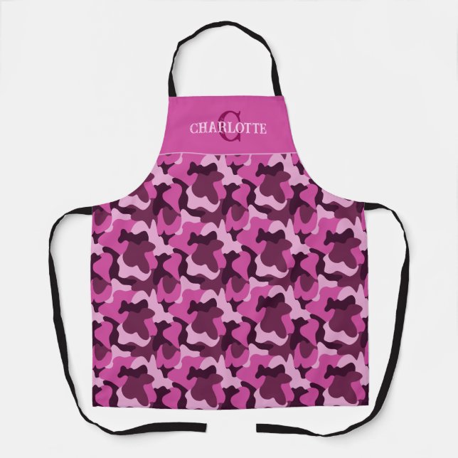 Pinkcore Monogrammed Camouflage Apron (Front)