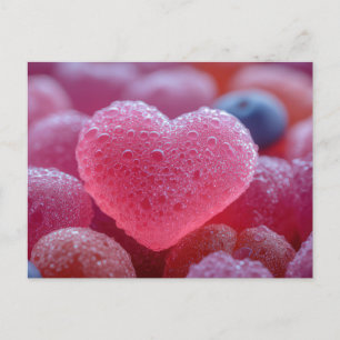 Pinke Herzen aus Zucker Valentinstag Postcard