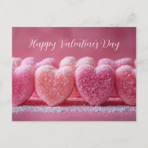 Pinke Herzen aus Zucker Valentinstag Postcard
