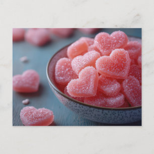 Pinke Herzen aus Zucker Valentinstag Postcard
