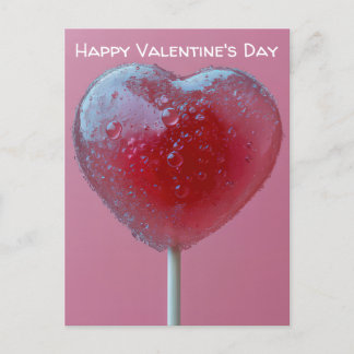 Pinker Herz Lollipop Postcard