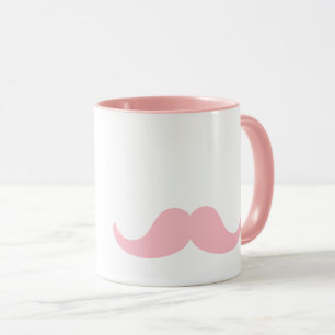 Pinkery Moustache Mug