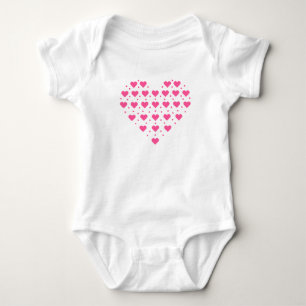 Pinkes Herz Baby Bodysuit