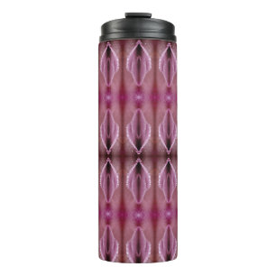 Pinkey Rose Ikat 9 Fog Thermal Tumbler