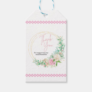 PinkGold Small Business Thank You Round Sticker Gift Tags