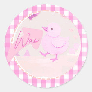 Pinki chik classic round sticker