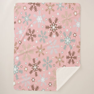 Pinkie Snowflake Sherpa Blanket