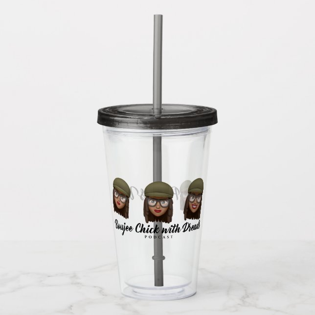 Pinkies Up Moji Acrylic Tumbler (Front)