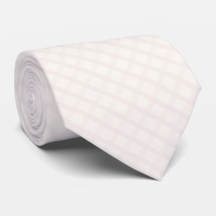 Pinkish Champagne And Creamy Floral White Gingham Tie