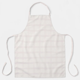 Pinkish Champagne And Creamy White Gingham Pattern Apron