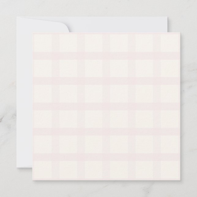 Pinkish Champagne And Creamy White Gingham Pattern Card (Front)