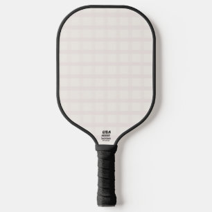 Pinkish Champagne And Creamy White Gingham Pattern Pickleball Paddle