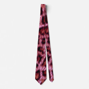 pinkish cheetah print tie