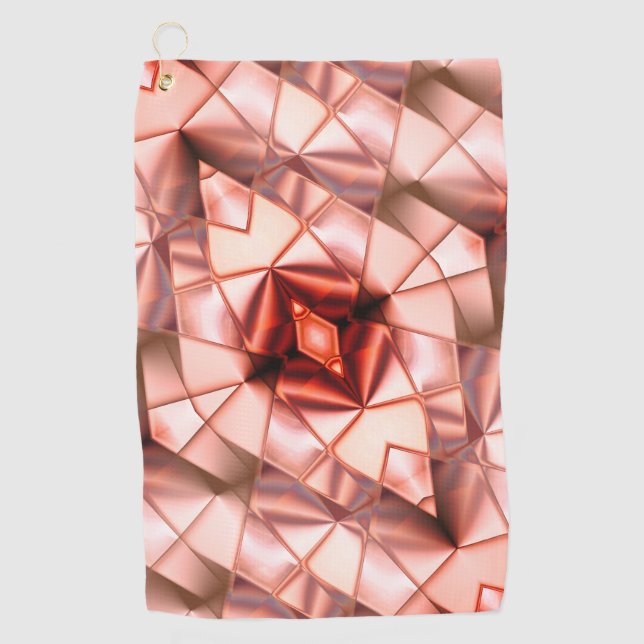 Pinkish gigantic 'pearl flowers', virtual drawing  golf towel (Front)