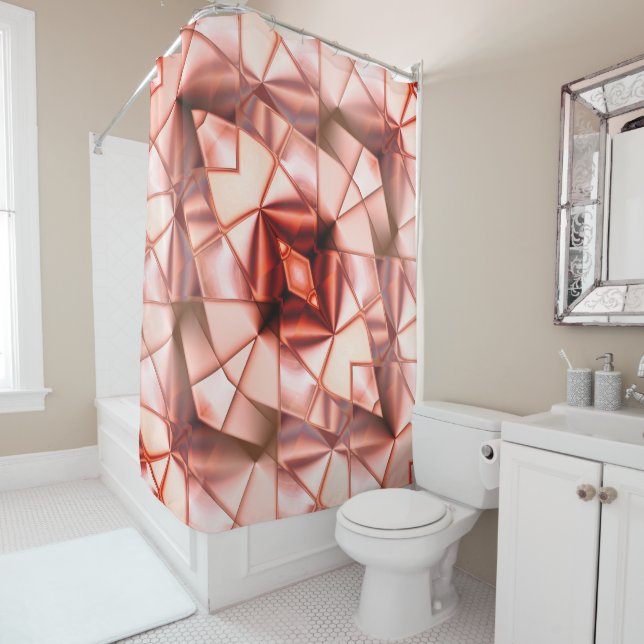 Pinkish gigantic 'pearl flowers', virtual drawing  shower curtain (In Situ)
