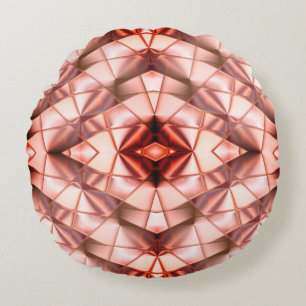 Pinkish gigantic 'pearly flowers', digital drawing round cushion