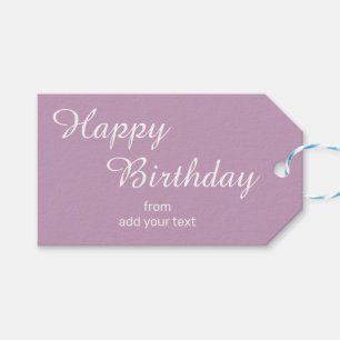 Pinkish Lilac Birthday Gift Tags