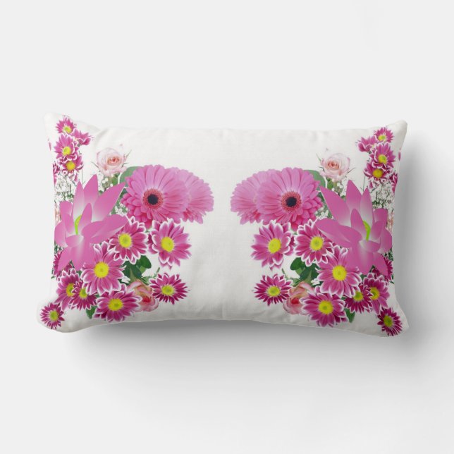 Pinkish Purple Flowers Cosy Pillow  (Front)
