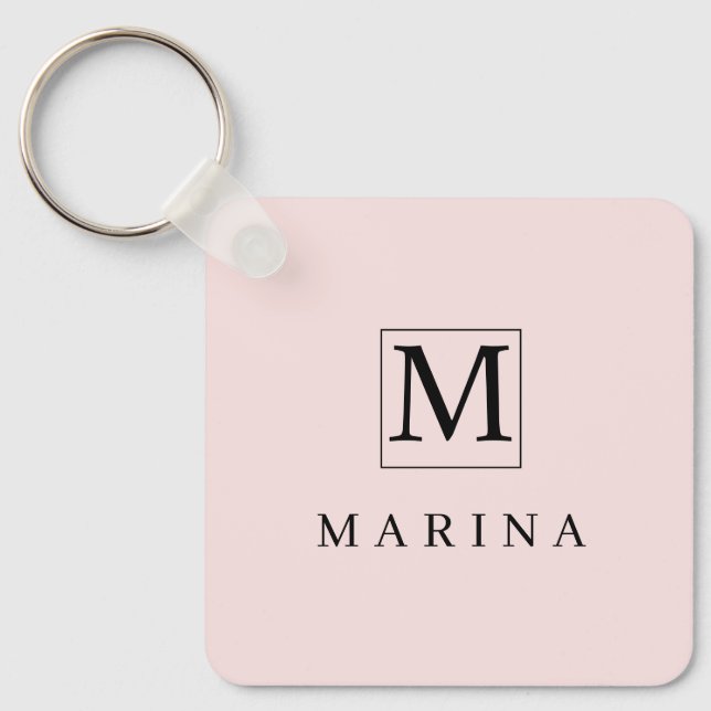 Pinkish stylish personalised key ring (Front)