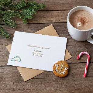 Pinkish Tan, Fawn and White Christmas Envelope