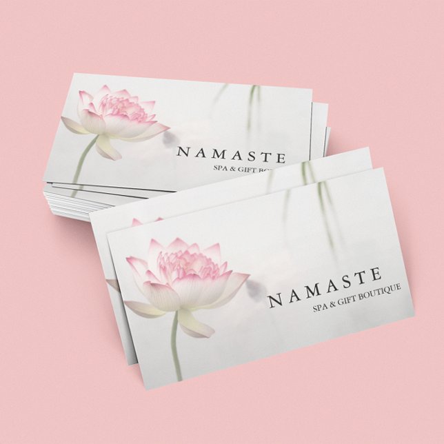 Pinkish White Lotus Flower © Business Card (Creator Uploaded)