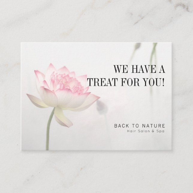 ©Pinkish White Lotus Holistic Health Discount Business Card (Front)