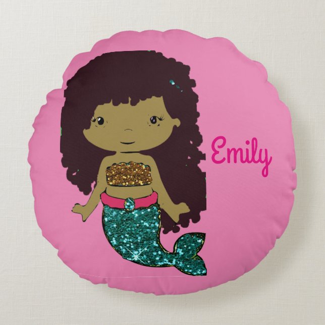 PinkMermaid Personalised Pillow (Front)