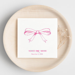 PinkNavy Coquette Bow Personalized Napkin