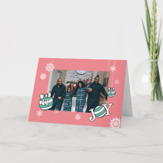 PinkOrnament Photo Christmas Cards OnlineChristmas (Front)