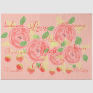 Pinks and Coral Flowered Craft Tissue Paper