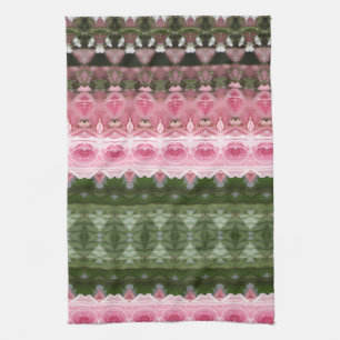 Pinks and Green Tea Towel
